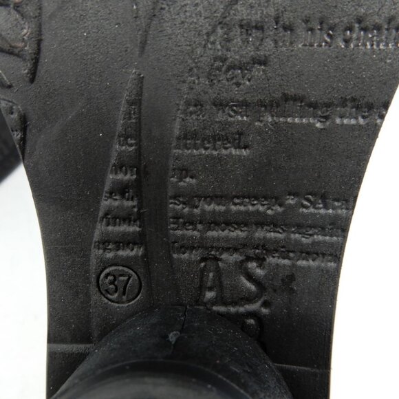 A.S.98 Lucca Heeled Sandals Size 37 7 Black Leather EUC $319 - Picture 9 of 12